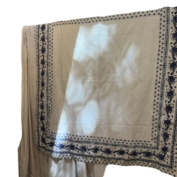 Vent du Sud French Provencal Blue white matellase cotton floral tableclo… - Picture 4 of 6